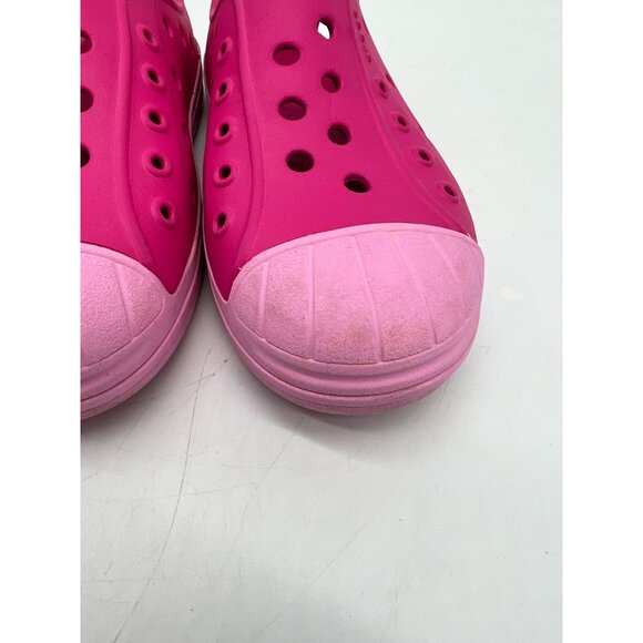 Crocs Kids Slip-On Water Shoes Girls Size 11 Pink Ventilation Holes Toe Cap - Picture 13 of 13